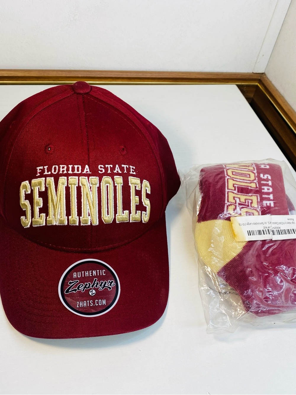 Florida State Seminoles authentic zephyr hat and socks bundle